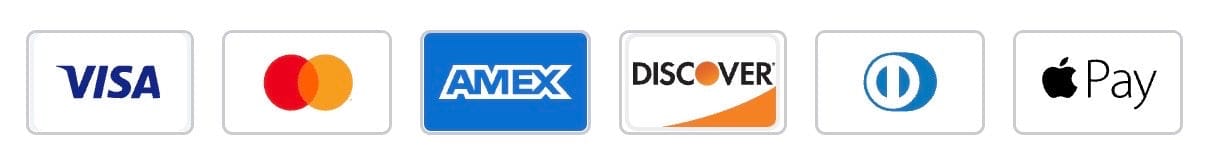Visa Mastercard AMEX Discover Diners Club Apple Pay